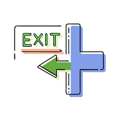 Obraz premium Exit Sign with Arrow in Minimalist Style 