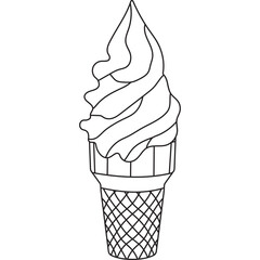 Ice Cream line Art Vector Set.ai