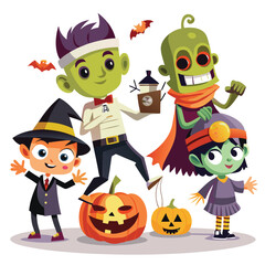 Halloween Playing pranks isolated on white background