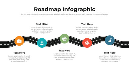 Roadmap infographic presentation layout fully editable.