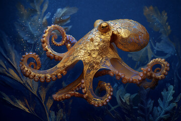 Obraz premium Golden octopus