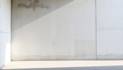 Obraz premium White grungy concrete wall as background, smooth light. with white shades