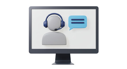 Isolated Customer Service Representative on Screen