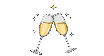 Isolated Champagne Toast