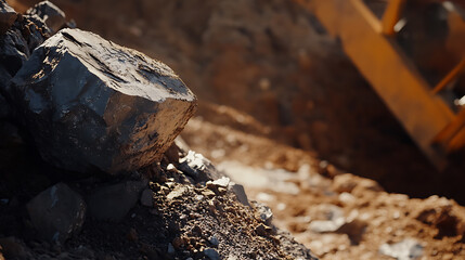 Mining supervisor inspecting excavation progress at an iron ore site. Featuring site inspection and project oversight