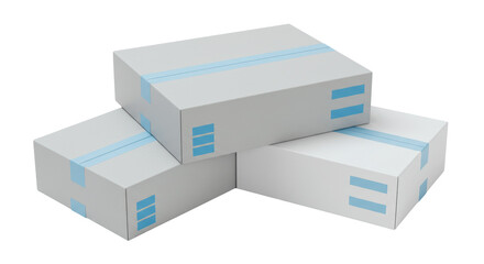 Fototapeta premium Isolated Stacked Shipping Boxes