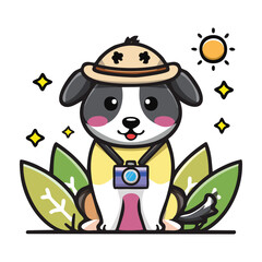 dog vector illustration in the travel and adventure concept