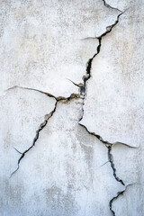 Cracked concrete wall with visible fissures and textured surface