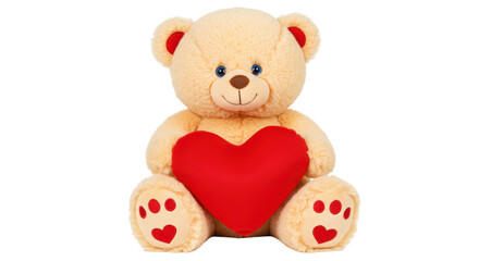Isolated Teddy Bear Holding Heart