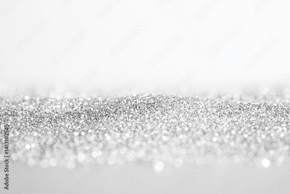 Poster Bright white glitter particles create a clean and sparkling background suitable for various creative projects, Particles white business clean bright glitter bokeh dust abstract background