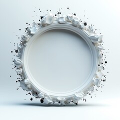 Elegant Round Ornate Frame as Minimalist Luxury Decorative Background - Modern 3D Graphic Design