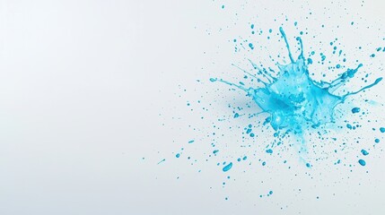 Blue watercolor splash on a white canvas, creating a vibrant and artistic abstract design.