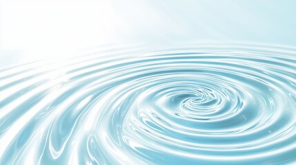 Blue wave forming a spiral, with the sunlight shining through the crystal clear water.