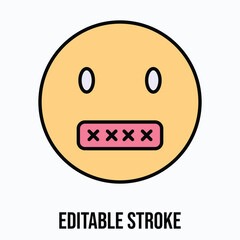 censorship emoji Vector Icon, Filled Style Isolated Vector Icon. Editable Stroke.  