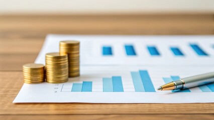 Investment Insights Finance Chart Analysis in a Professional Office Environment Emphasizing Growth Trends and Money Management Strategies