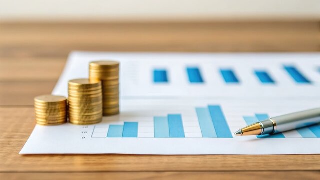 Investment Insights Finance Chart Analysis in a Professional Office Environment Emphasizing Growth Trends and Money Management Strategies - Powered by Adobe