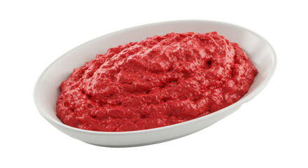 Isolated Ajvar Relish in White Bowl