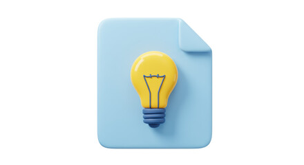 Isolated Light Bulb on Paper