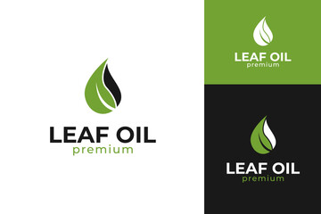 Leaf oil logo design symbol vector illustration
