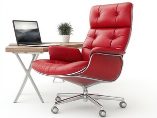 Modern Ergonomic Red Office Chair in Sleek Workspace Design for Stylish Home Offices