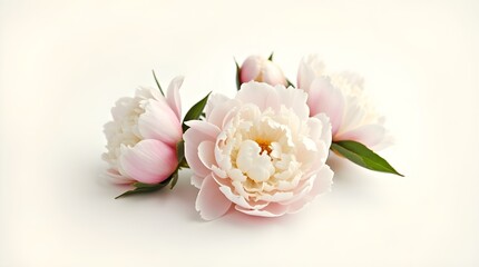 Obraz premium with wild flowA&nbsp;b ackdrop&nbsp;of&nbsp;nature&nbsp;Set of lovely peony flowers against a white backdrop