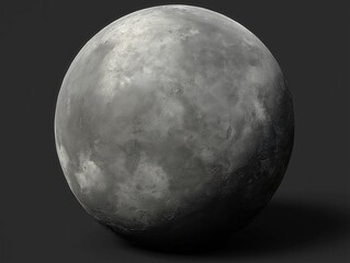 Fototapeta premium Realistic Gray Lunar Surface: Three-Dimensional Moon in Space with Celestial Shadows and Glowing Illumination for Astronomy Enthusiasts and Nighttime Exploration