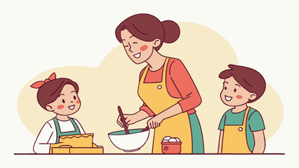 Happy Family Baking Together in the Kitchen