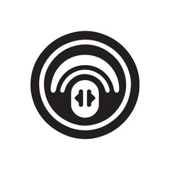 Wi-Fi icon vector symbol for wireless network connection and communication technology