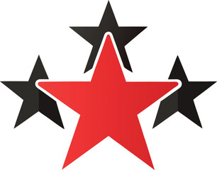 red star on a white background