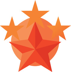 red star on white background