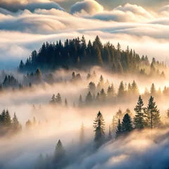 Misty mountain sunrise