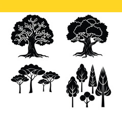 Tree Silhouette Vector Bundle | Nature, Forest & Botanical Elements Pack