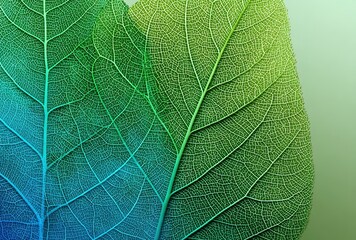 Obraz premium Macro leaf patterns. Overlapping leaves with vivid colors and veins symbolize life’s complexity. Used in botanical research, graphic design, or environmental advocacy.