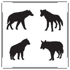 Hyena silhouette, Hyena illustration , Hyena clipart, Hyena vector , Hyena icon , black Hyena, Hyena illustration on white background, Hyena vector illustration , Hyena silhouette illustration,						