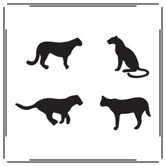 Jaguar silhouette, Jaguar illustration , Jaguar clipart, Jaguar vector , Jaguar icon , black Jaguar, Jaguar illustration on white background, Jaguar vector illustration , 