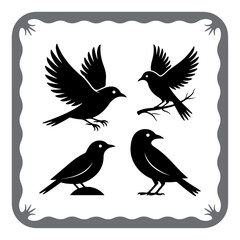 Fototapeta premium Stylized Birds in Motion and Stillness