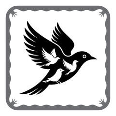 Fototapeta premium Minimalist Black Bird Icons