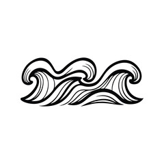Waves icon silhouette vector with white background