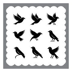 Nature-Inspired Bird Vector Shapes