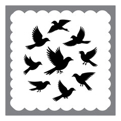 Bird Silhouettes for Logo and Print