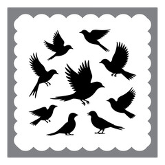 Nature-Inspired Bird Vector Shapes