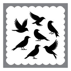 Bird Silhouettes for Logo and Print