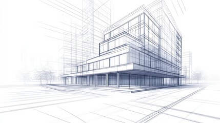 Architectural Blueprint of a Modern Building