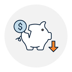 Savings Withdrawal Icon. Bank Funds, Account Access. Illustration for Personal Finance Concept.