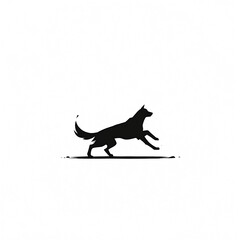 Naklejka premium black shadow dog silhouette