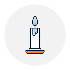 Memorial Icon. Remembrance, Tribute, Candle. Illustration for Honoring the Deceased Concept.