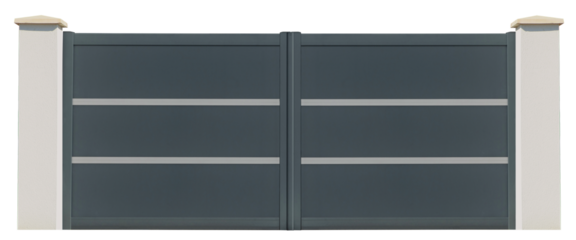 Portail en aluminium gris anthracite	