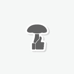 Mushroom like icon sticker isolated on gray background