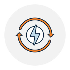 Clean Energy Icon. Renewable Power, Sustainability. Illustration for Eco-Friendly Energy Concept.