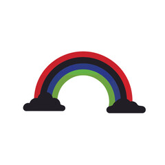 Fototapeta premium Colorful rainbow arc silhouette on white background, symbolism of hope